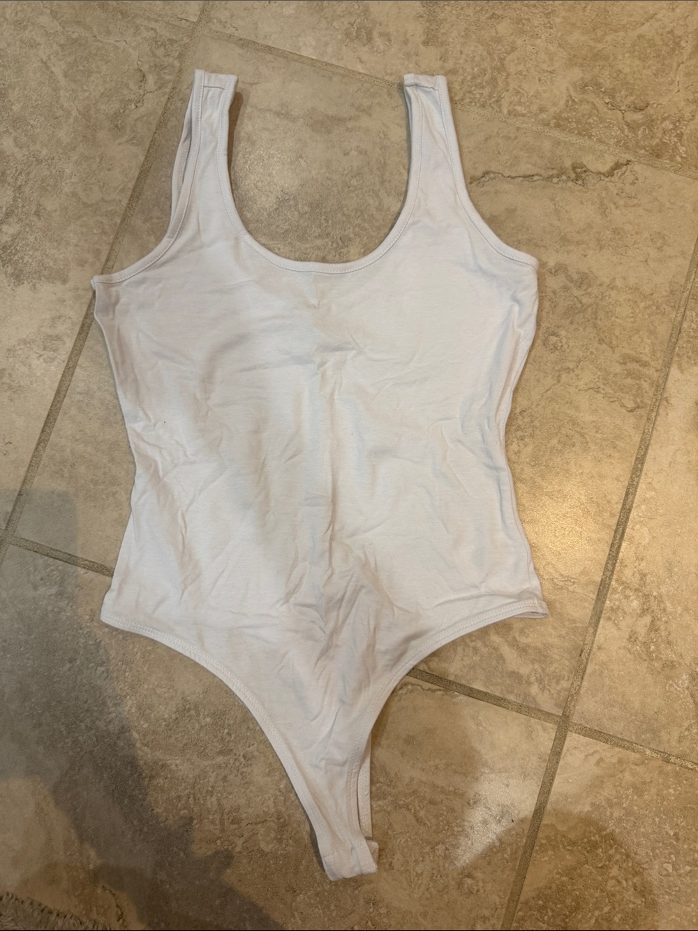 Women’s White Scoop Neck Bodysuit